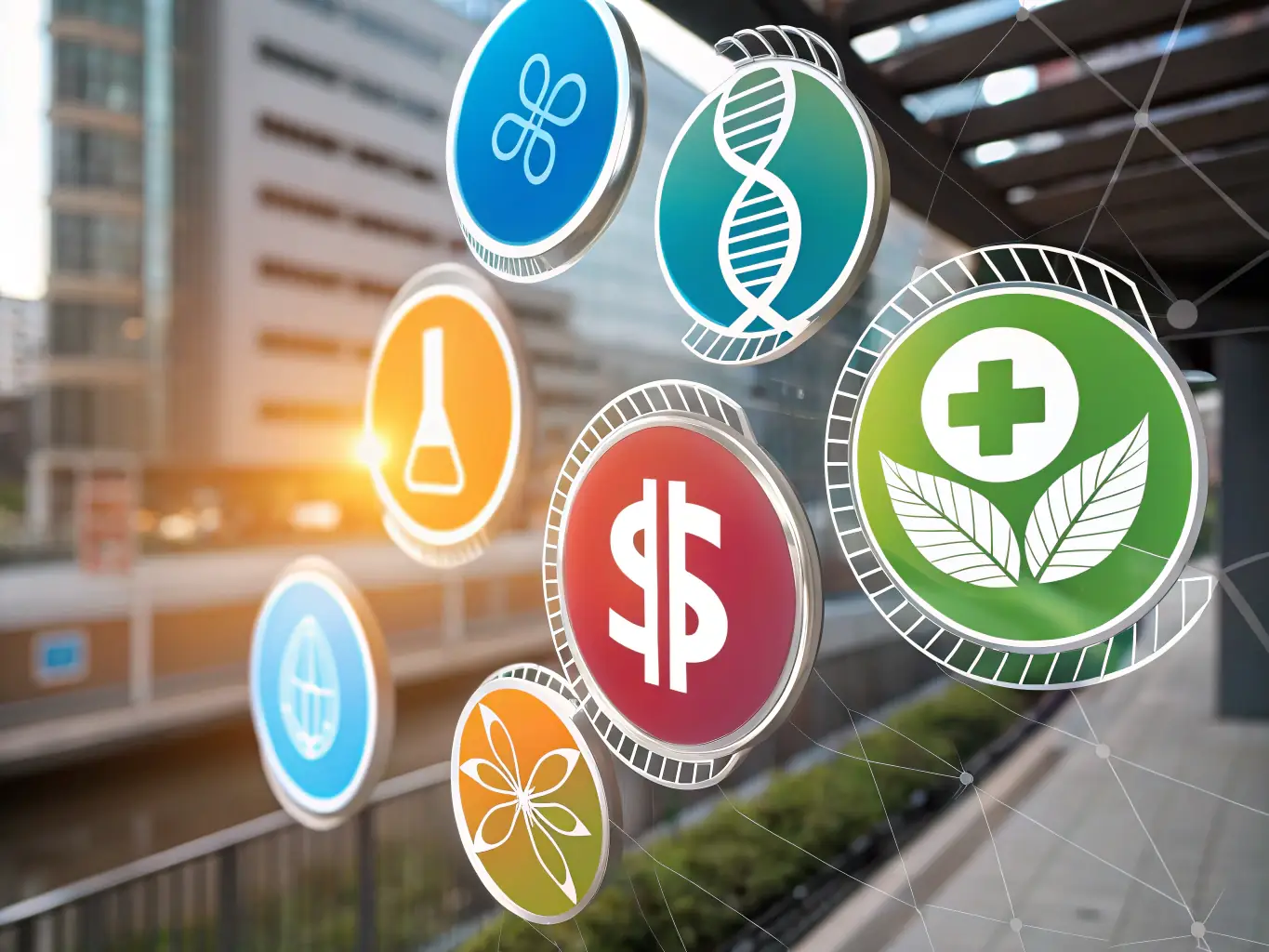 A visually engaging podcast cover art featuring a stethoscope intertwined with a DNA helix, symbolizing the intersection of medical practice and genetic research in oncology, set against a backdrop of a modern medical research facility.